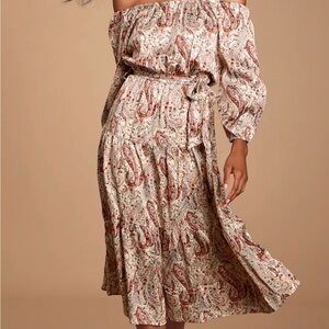 Paisley Off-Shoulder Dress